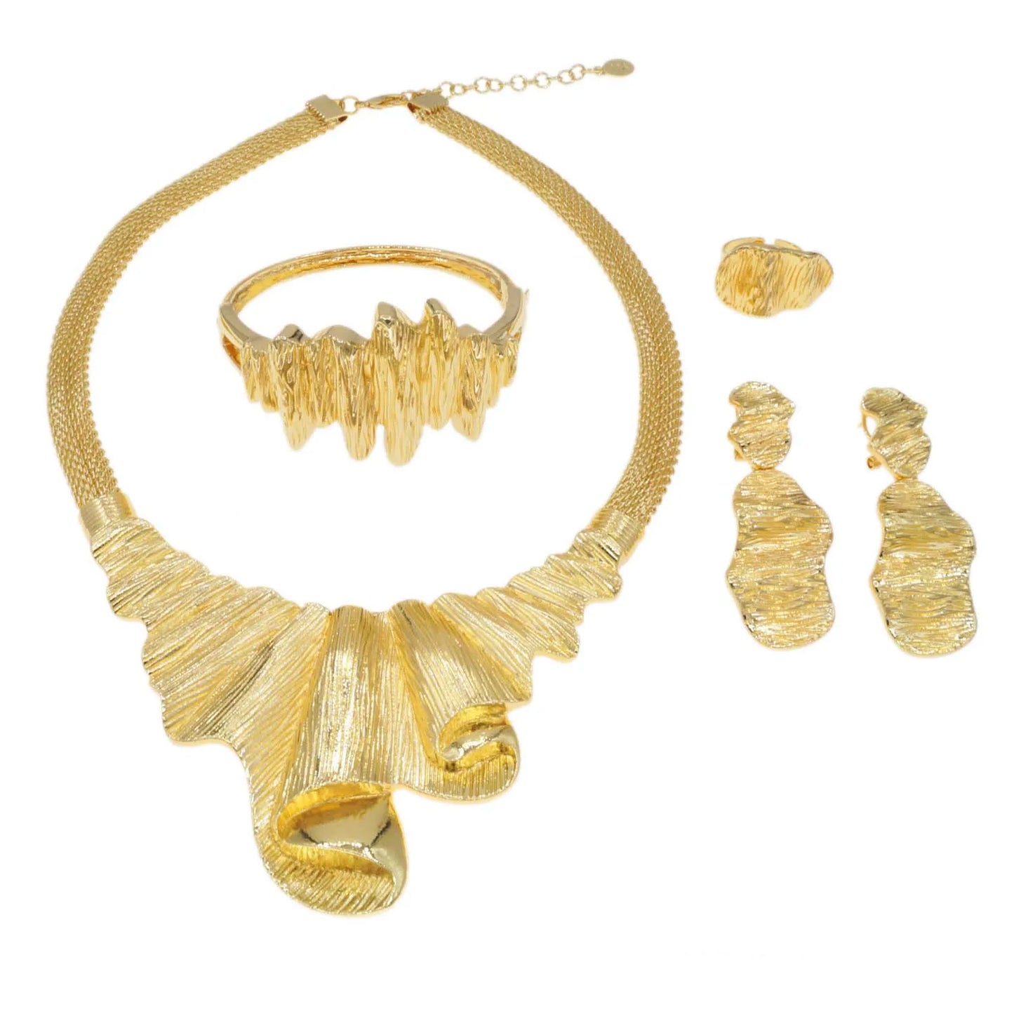 Zhuerrui Fashionable Italian Gold Jewelry Sets Simple Nigerian Brass Big Jewelry Set High-end Women's Birthday Gifts H00735