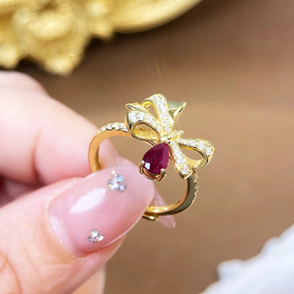 Gioiellieri 925 Sterling Silver Gold Plated Gemstone Ring Natural Ruby Prong Set Certified Engagement Anniversary Parties Everyday Wear Gift