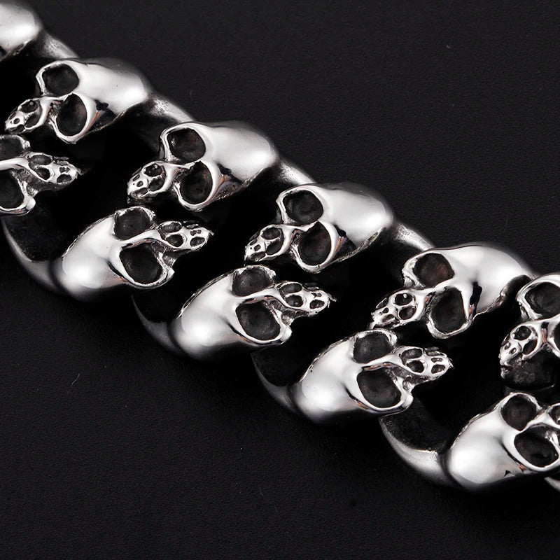 KALEN European and American Fashion Jewelry Titanium Steel Bangle Retro Punk Personality Skull Men's Bracelet