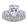 ArtistA S925 Silver Pear Shape Zirconia Jewelry Set Ring Earrings Necklace Platinum Tone 4CT Big Stone Women Fine Wedding Jewelry