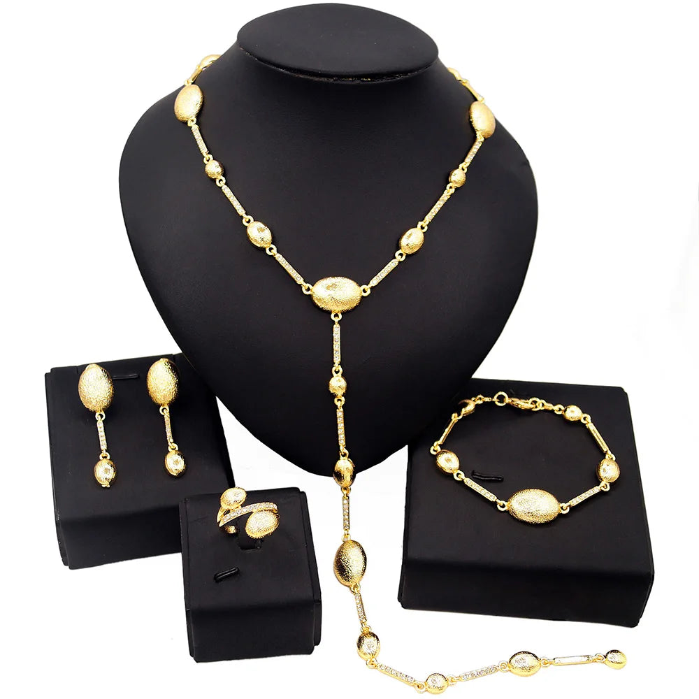 Zhuerrui New Design Brazilian Jewellery Set Italian Designs 24k Gold Plated Jewelry Set Artificial Jewellery Sets HN21010314