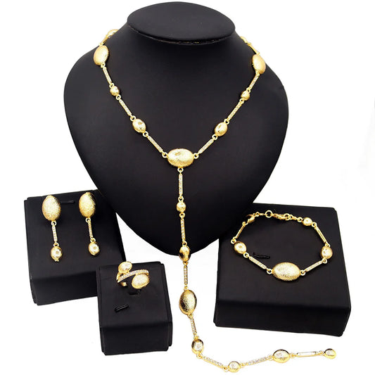 Zhuerrui New Design Brazilian Jewellery Set Italian Designs 24k Gold Plated Jewelry Set Artificial Jewellery Sets HN21010314