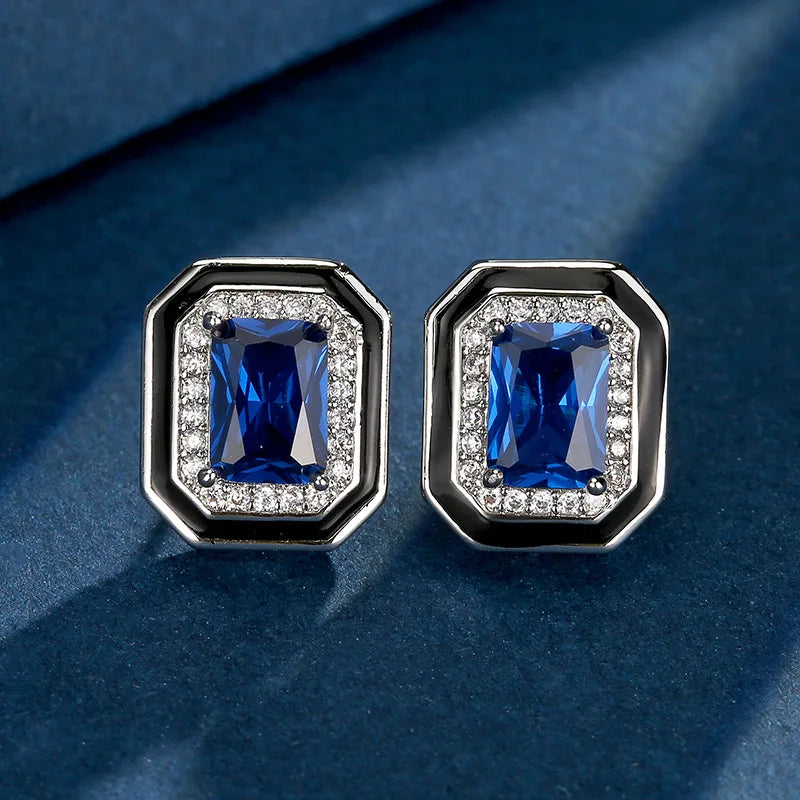 Gemfiori Jewelry Set for Women Summer New Light Luxury Temperament Niche Design Haibao Blue Small Sugar Pendant Jewelry Set