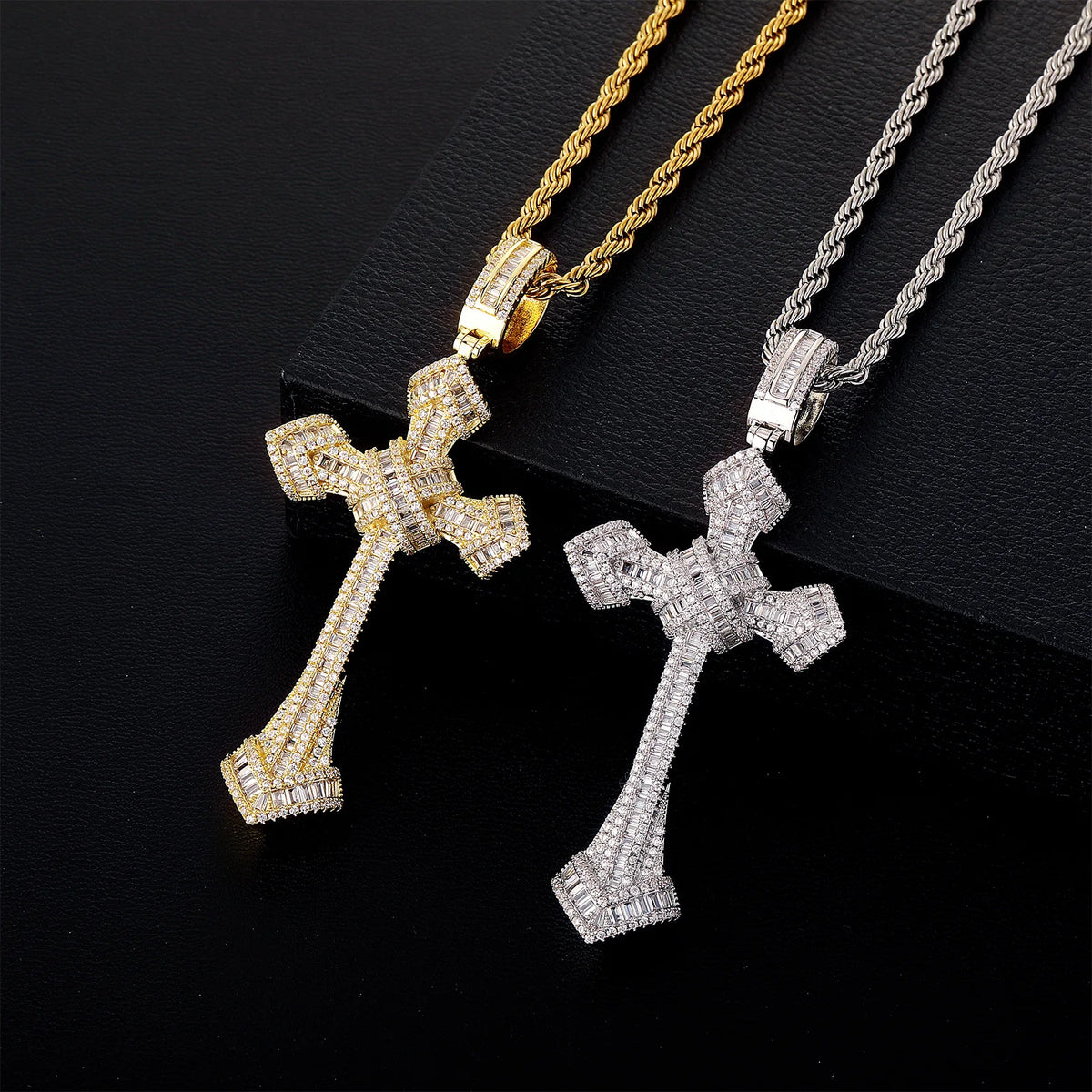 Custom Made Iced Out Chain Pendant Personalized Initial Letter Necklace 14k 18k Gold Plated Copper Hip Hop Charms Rapper Jewelry