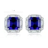 Gemfiori Anster High Quality S925 Lab Grown Sapphire Earring Stud Dainty Gemstone Stud Earrings for Women Daily Wear Gift
