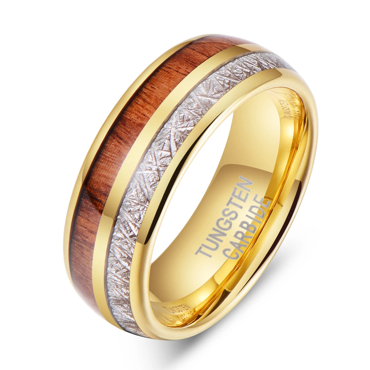 Manufacture Fashion Jewelry 8mm Tungsten Ring Mens Gold Engagement Plated Wedding Rings Comfort Fit