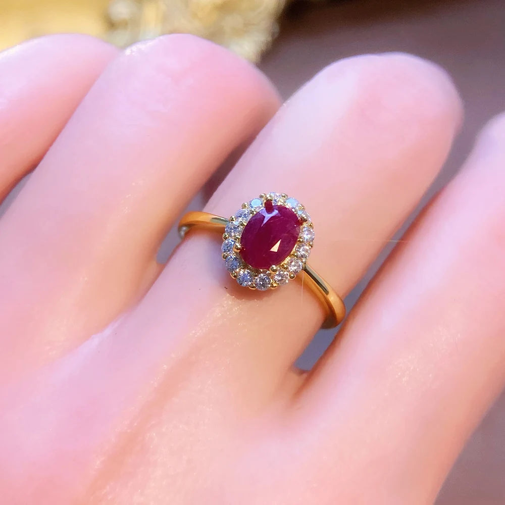 S&S Natural Ruby Classic Jewellery – 925 Sterling Silver – Gold Plated – Ring, Pendant, Earrings & Set – Collection