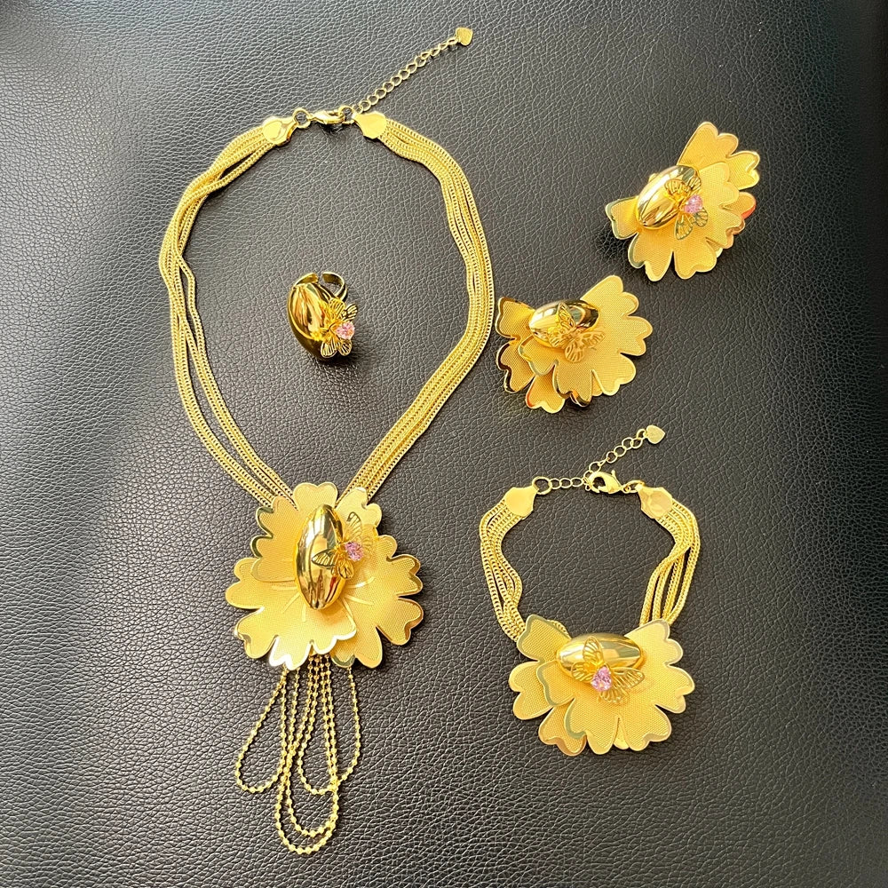 Italian Jewelry Set Alloy Brazilian Jewelry Sets Wedding Party Pendant Necklace  Earrings Jewelry Set  HK052822