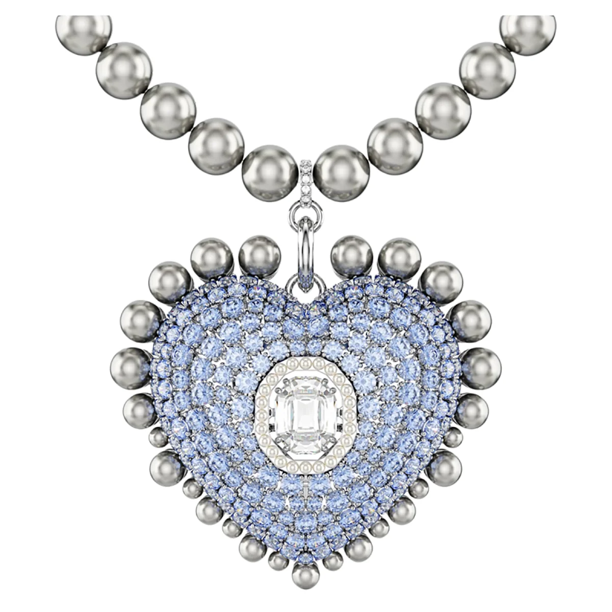 S&S Dainty Love Heart Pendant Necklace, Cubic Zirconia Key Interlocking Necklace Romantic Gift for Her