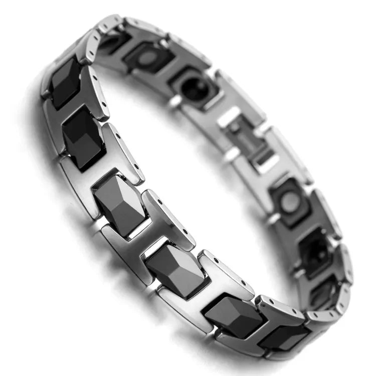 Top Quality Titanium Steel Hip Hop Zircon Popular Fashion Men Stainless Steel Bracelet
