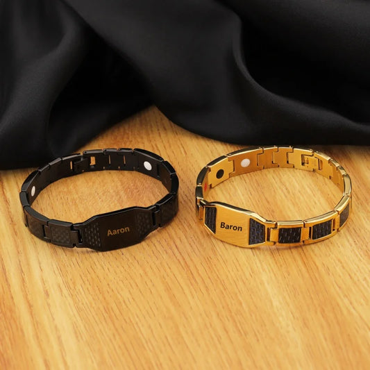 Wholesale Therapy Energy Cuff Men Germanium Magnetic Bracelet Japanese Bio Stainless Steel Health for Man Hologram Bracelets