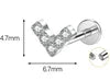 S&S ASTM F136 Titanium Labret Stud | Zircon | 83 Designs | Titanium & Gold