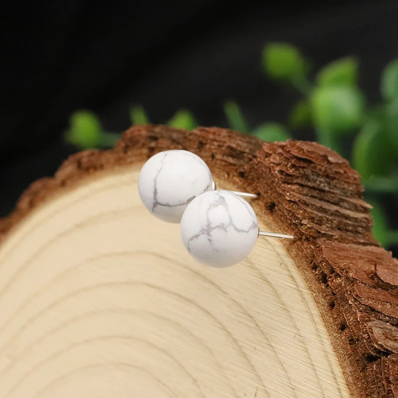Wholesale Minimalist Turquoise Paw Natural Stone Crystal  Modern Women's Designer Earrings Fashion Luxury Earrings Jewelry