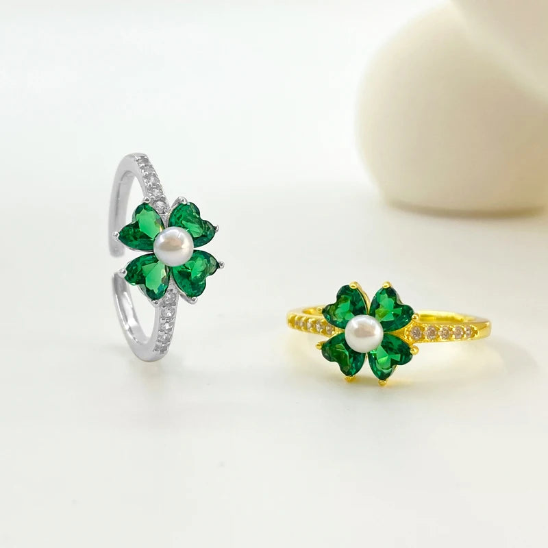 ArtistA Yinshiqi 925 Silver Jewelry Set for Women 18K Gold Plated Flower Green Zircon Hoop Earrings Necklace Bracelet Parties Weddings