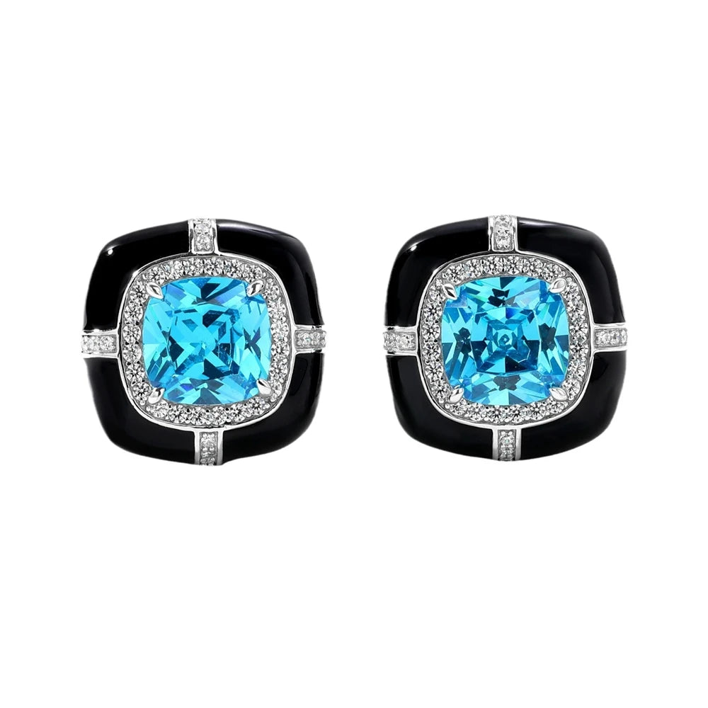 MUSHAN Jewelry Factory Pure Silver Stud Earrings With High End Feel Electroplated Gold and High Carbon Diamond High End Jewelry
