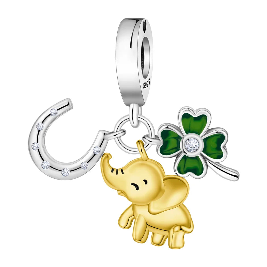 S&S Four Leaf Clover Zircon & Enamel 925 Silver Jewellery | Rings, Earrings, Bracelet & Pendant | S&S Collection