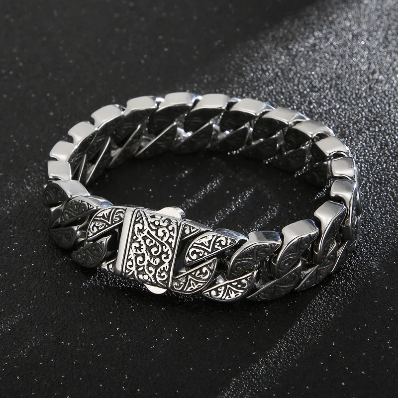 KALEN Medieval Style Jewelry Fashion Bracelets Stainless Steel Gothic Links Bracelet for Men