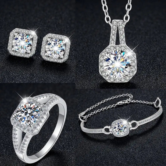 ArtistA Dawn Haven Moissanite Jewellery Set in 925 Sterling Silver