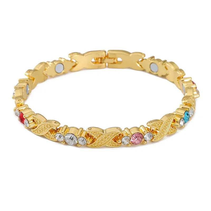 European and American fashion detachable energy magnet bracelet with diamond-encrusted and adjustable ladies bracelet