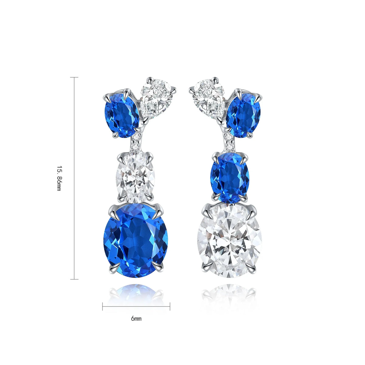 Gemfiori Anster High Quality S925 Lab Grown Cobalt Spinel Earring Stud Dainty Gemstone Stud Earrings for Women Daily Wear Gift