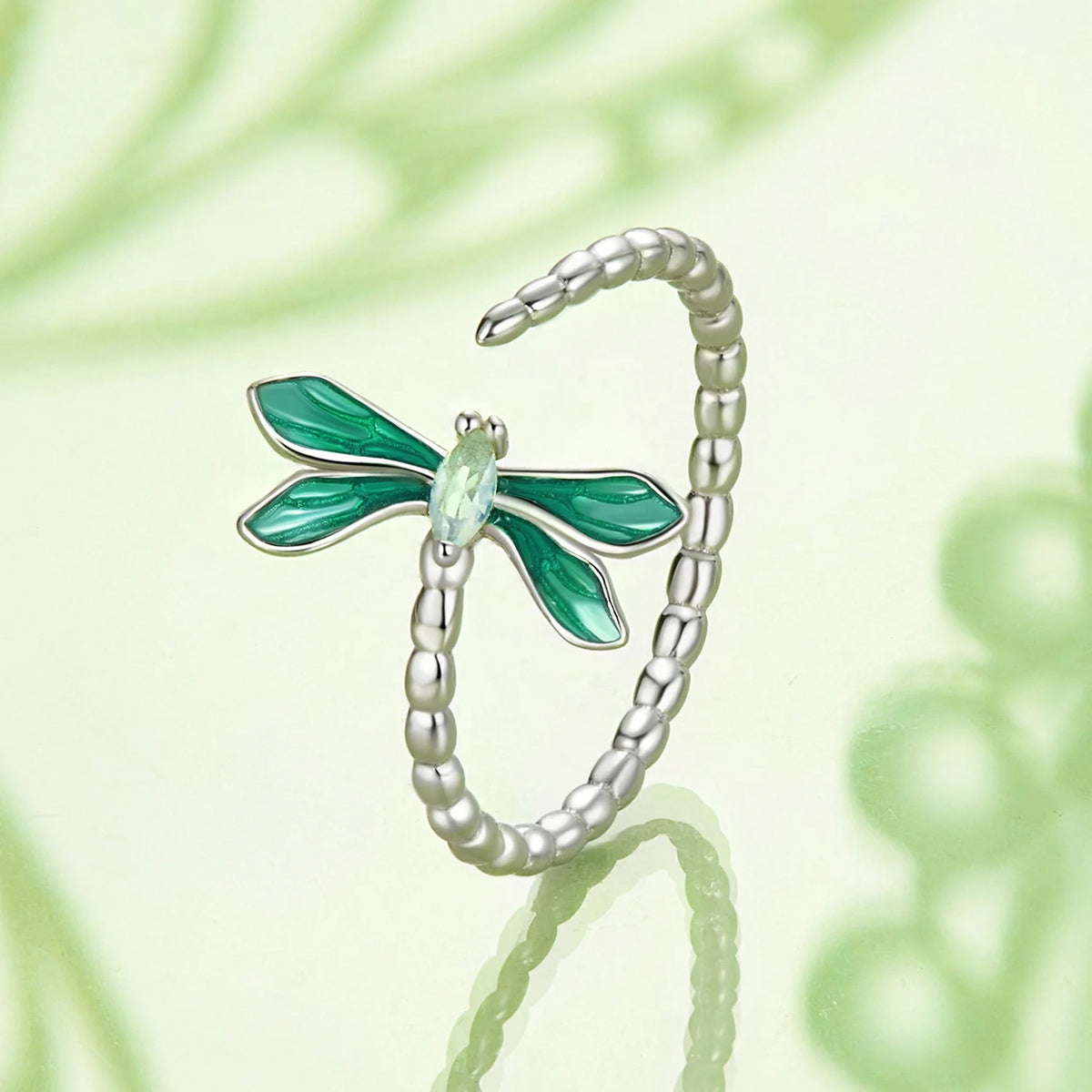 S&S 925 Silver Earring & Ring Set – Butterfly, Dragonfly, Bird & Flower – Platinum Plated – Collection