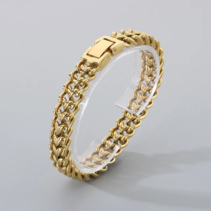 KALEN Trendy Fine Jewelry Fashion Bracelets Men Stainless Steel Sophisticated Links Bracelet Bangle