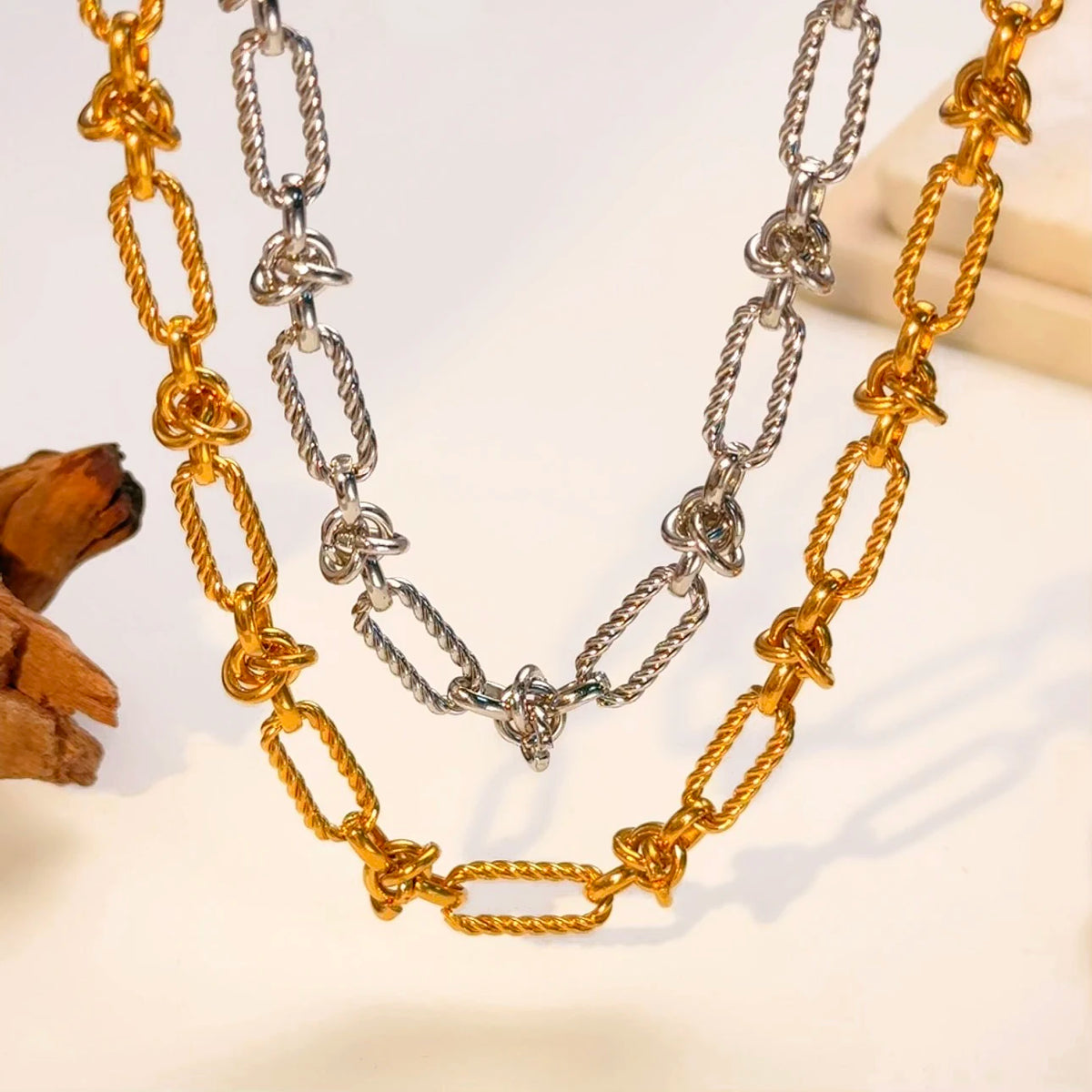 FASHIONISTA Non Tarnish Waterproof Choker Women Stainless Steel Chain Jewelry Making PVD Gold Plated Chunky Necklace DIY Handmade Link Chain