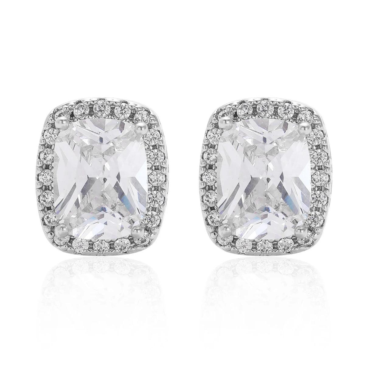 Fashion Trend Full of Gemstone Hip Hop Earrings Colorful Large Zircon Personalized Men's and Women's Earrings Party Ceremony
