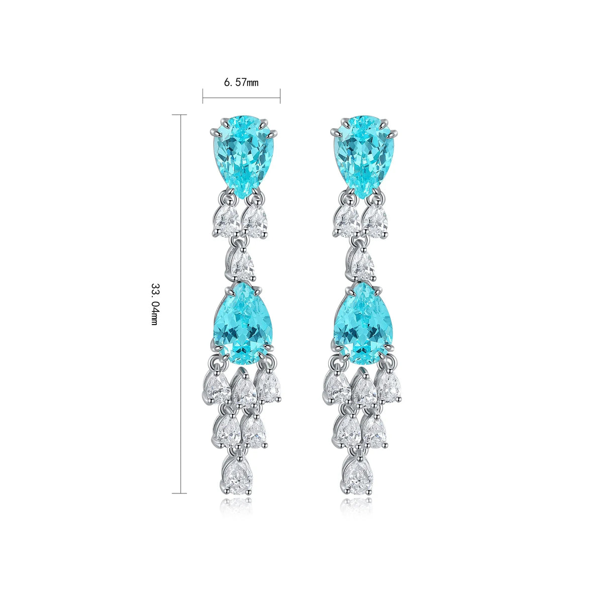 Gemfiori Anster High Quality S925 Lab Grown Paraiba Earring Stud Dainty Gemstone Stud Earrings for Women Daily Wear Gift