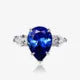 MUSHAN Jewelry Factory S925 Silver European and American Water Drop 10*14 High Carbon Diamond 6 Carat Simple and Individual Ring