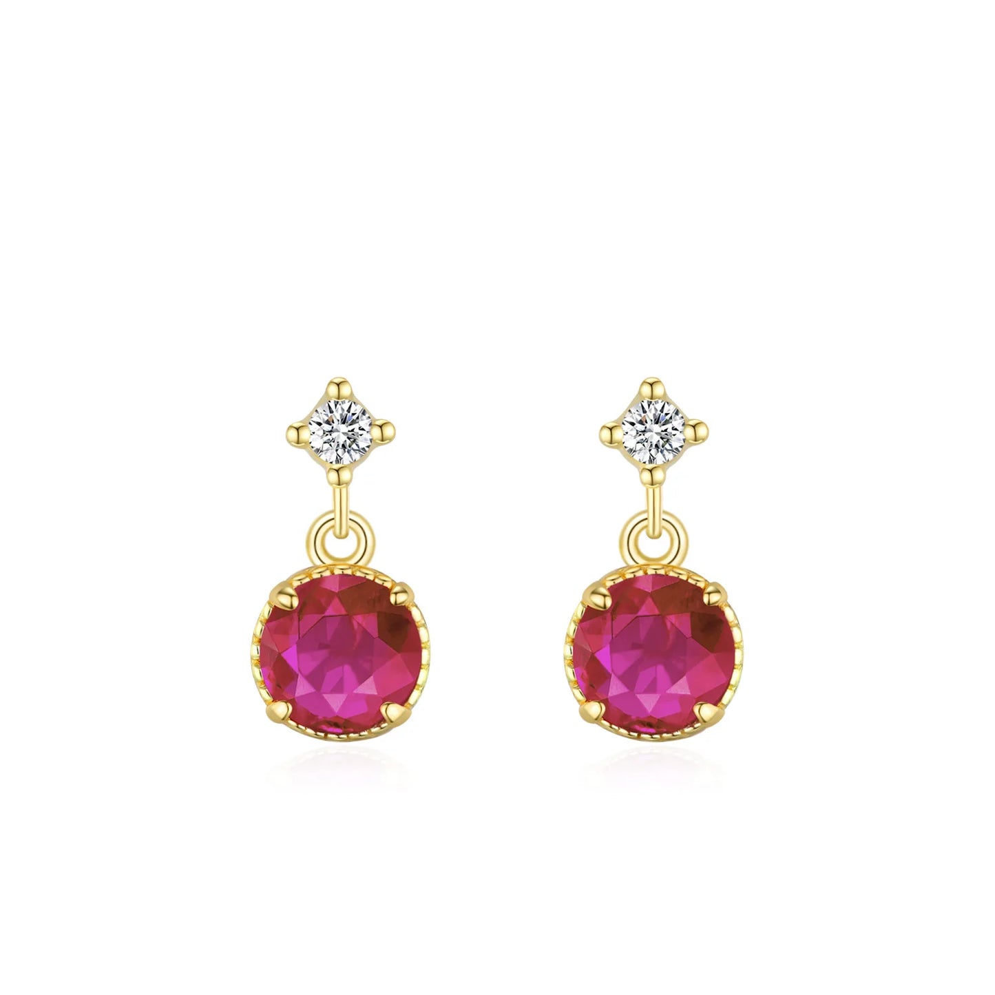 Wholesale 925 Sterling Silver Simple Retro Rose Red Necklace Earrings Small Niche Luxury Gold Jewelry Set Gift Set