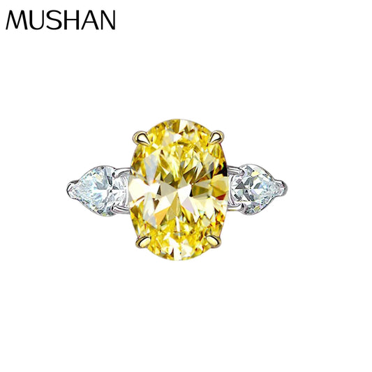 MuShan Jewelry Factory Hot Selling Platinum Plated Luxury High Carbon Diamond 10*14 European American Egg Shaped Wedding Party