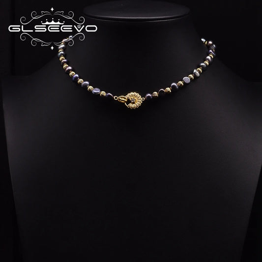 Handmade Natural Freshwater Baroque Pearl Necklace Ladies Anniversary Gift Vintage Jewelry
