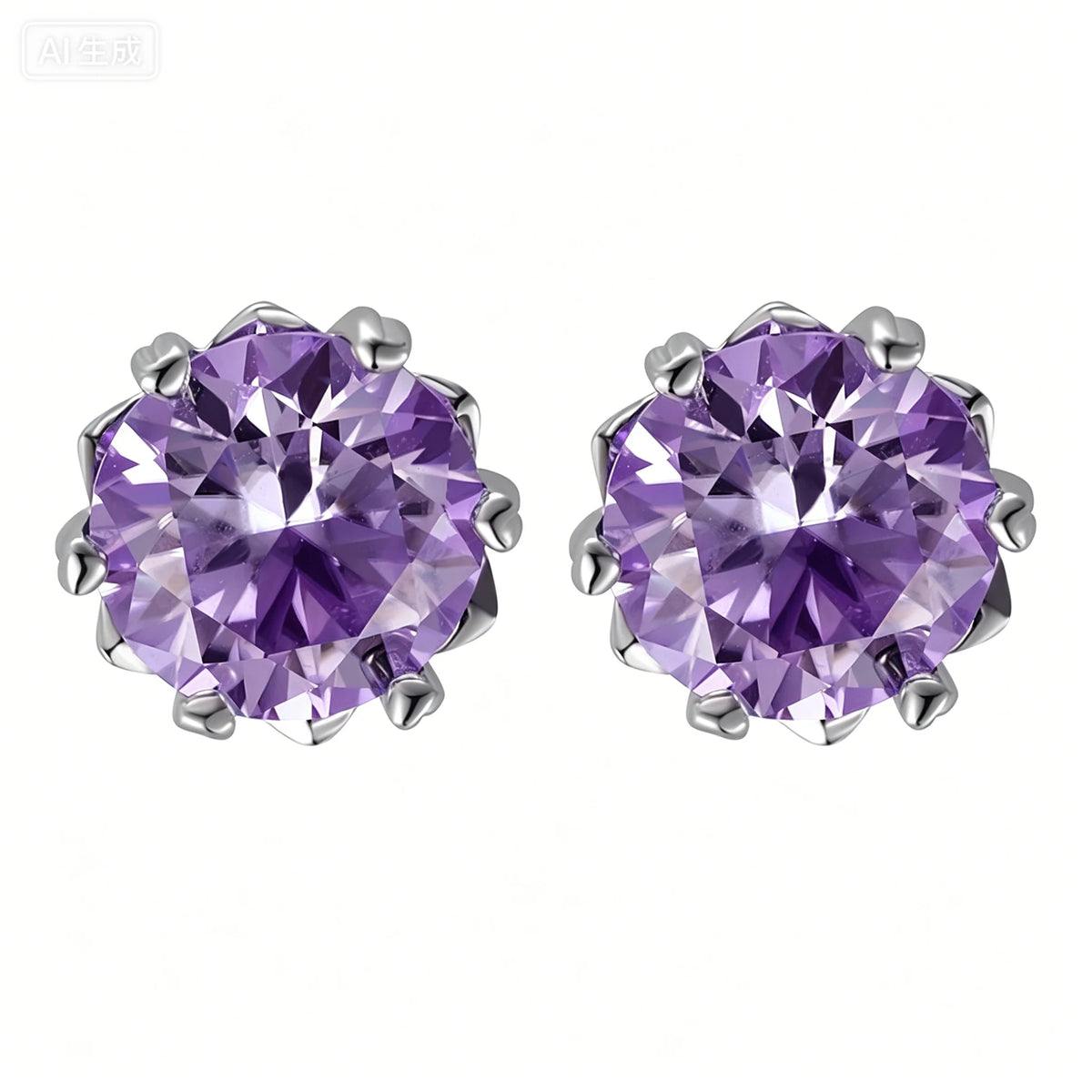 ArtistA Factory Jewelry 0.3-1CT Sparkling Round Moissanite Snowflake-Claw-Set Butterfly-Clutch 925 Silver Everyday Elegance Stud Earring