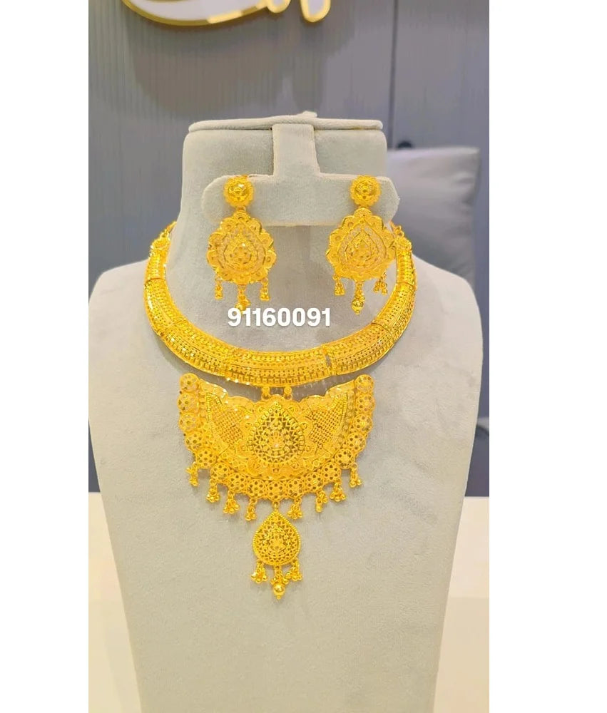 Modern Gold Plated 4-Piece Diamond Jewelry Set Women's Engagement Wedding Gift Party-Artistic Design Trendy Fashion Indian