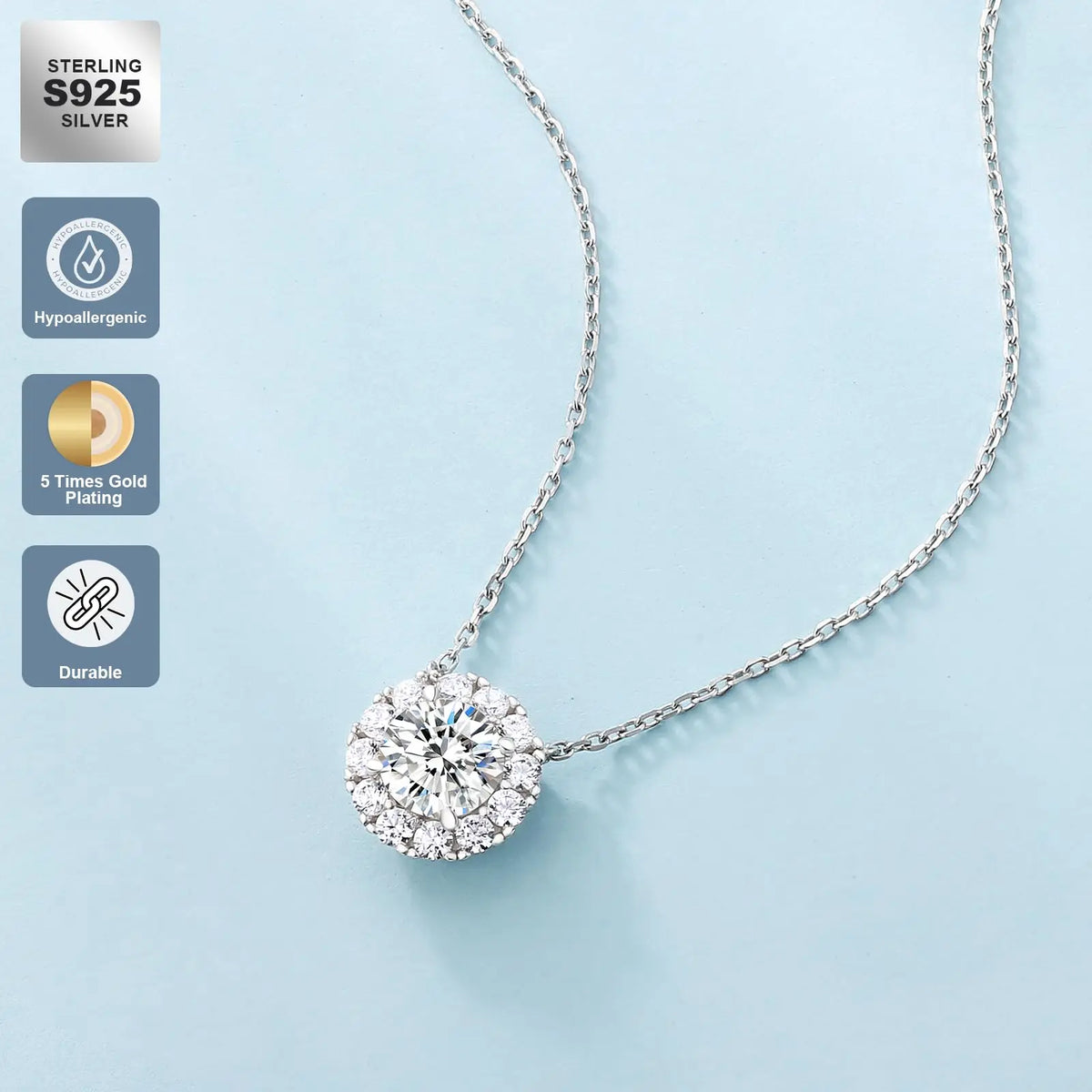 REDheart Local US Stock Moissanite Jewelry Set GRA Certified Pass Diamond Tester Women Gift VVS1 925 Silver Stud Earring Pendant Necklace