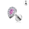 ASTM F136 Titanium Helix Earring Labret 16G Star Shape CZ Paved Internal Thread Punk Style Nose Studs Piercing Jewelry Wholesale