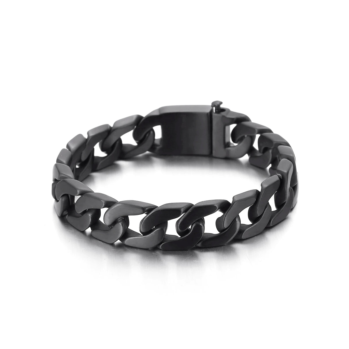 VIKING Mens Retro Domineering Black Link Bracelet – Stainless Steel