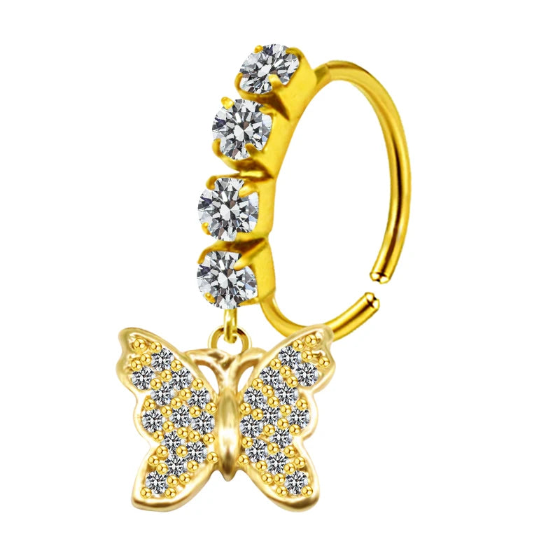 S&S Stainless Steel Dangle Hoop Nose Ring Collection | 66 Designs