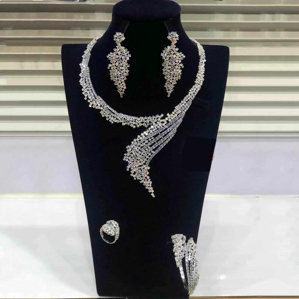Zhuerrui American High Quality Gold Brass Jewelry Set Cheap Wedding Bridal Jewelry Sets Hot Selling Customized Luxury HZ23200167