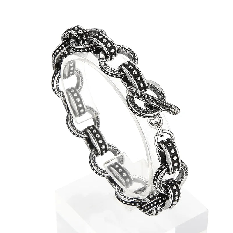 KALEN Punk Ring Links Bracelet – Silver