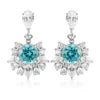 Gemfiori Anster High Quality Lab Grown Paraiba Round Cut S925 Silver Earring Stud Dainty Gemstone Earrings for Women Daily Wear Gift
