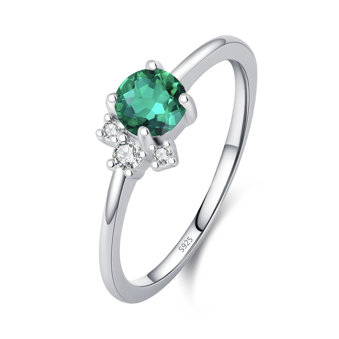 Elegant Women 925 Sterling Silver Emerald 5A 8A Cubic Zirconia Ring Promise Wedding Rings Custom Jewelry Manufacturing OEM/ODM