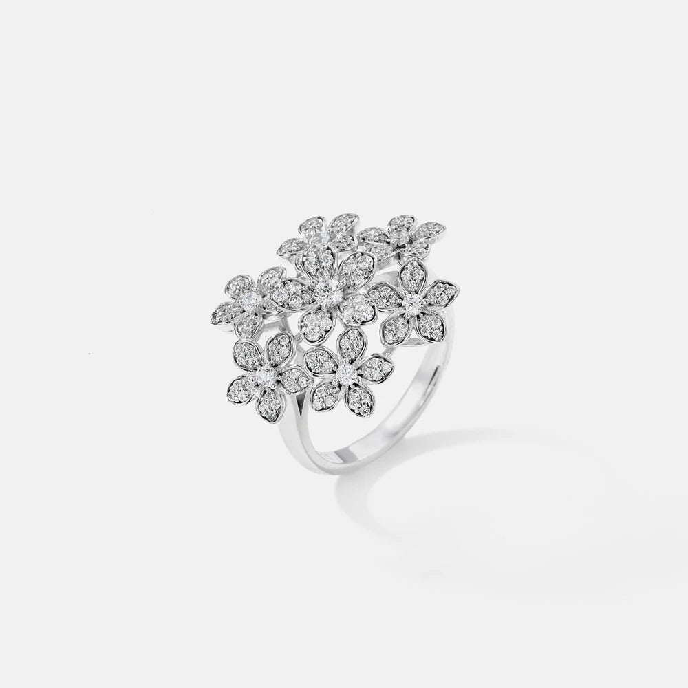 MuShan Jewelry Factory S925 Sterling Silver Ring High End Women Electroplated Gold High Carbon Diamond Jewelry