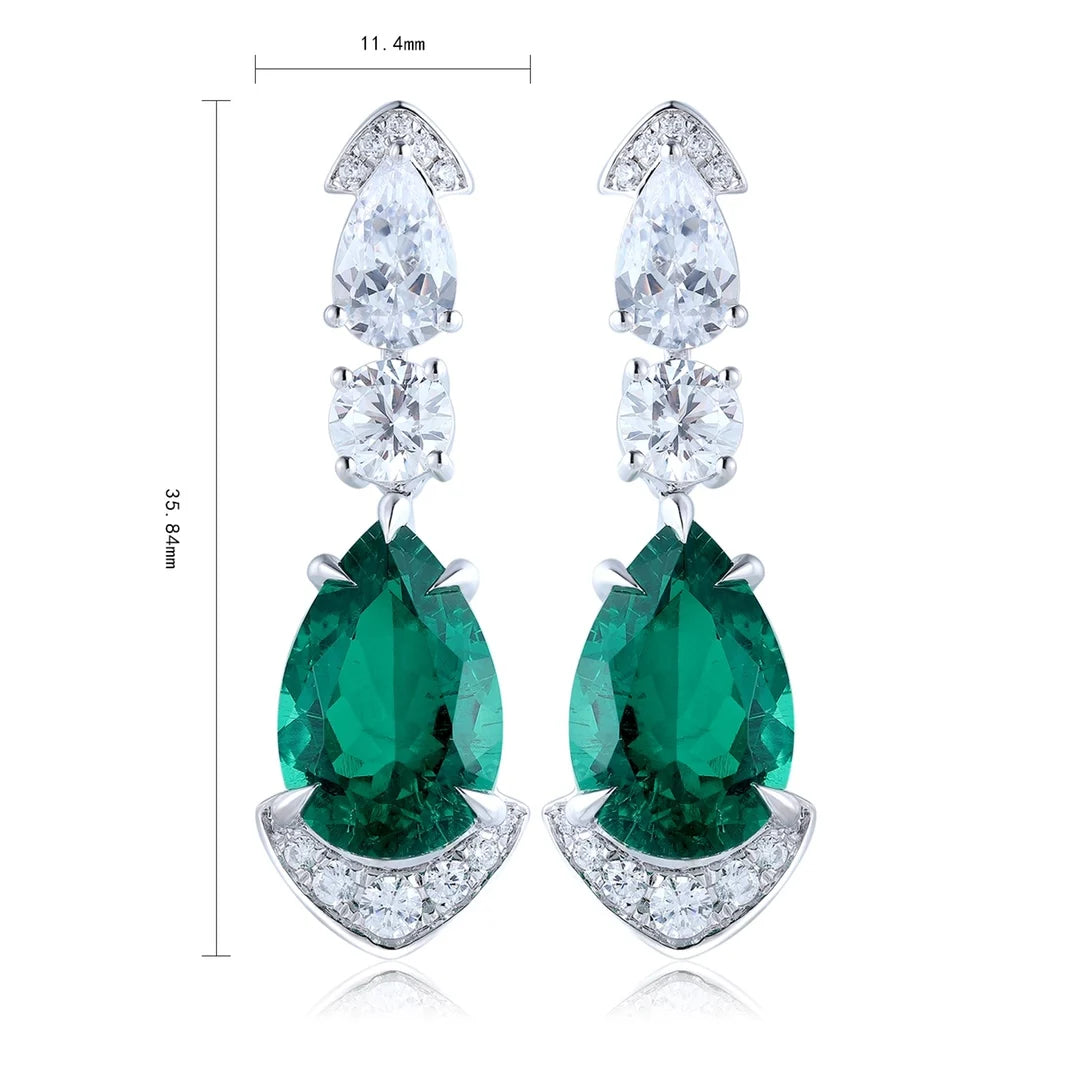 Gemfiori Zhanhao Gemfiori S925 Sterling Silver Earrings High End Pear Shaped High Carbon Diamond Silver Gold Plated Earrings