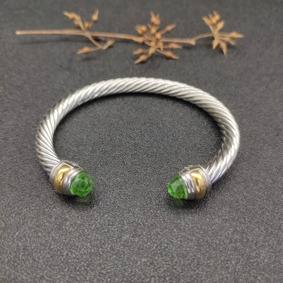FASHIONISTA DY High-Quality 7mm Silver-Plated Diamond Fashion Bracelet, Fashionable Silver-Plated Colored Gemstone Bangle, Jewelry