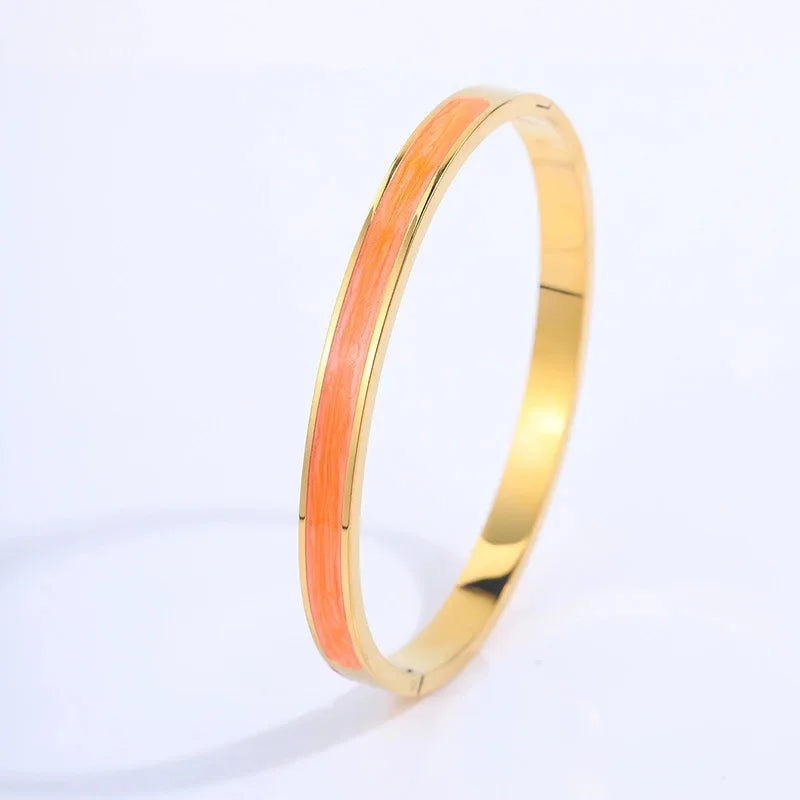 REBEL Stainless Inoxydable Stainless Steel 18K Gold Plated Roman Women Fashion Jewelry Bracelets Bangles