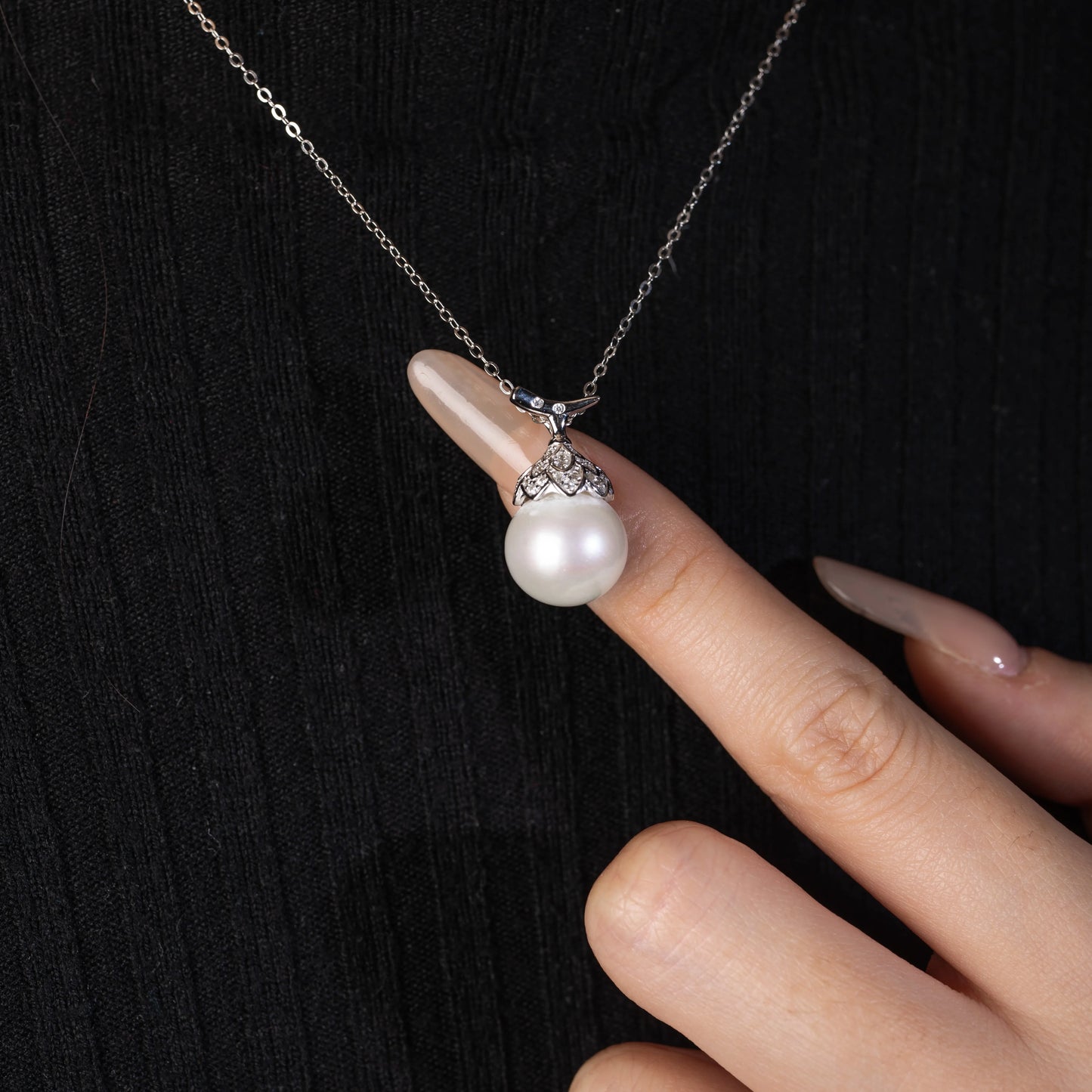 Akoya Pearl 925 Silver Jewelry Fashion Necklace Unique Design Jewelry Necklace AAAAA Natural Seawater Round Pearl Necklace