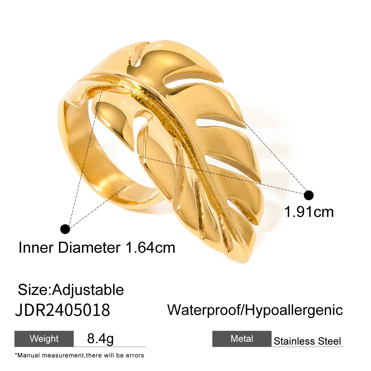 S&S Special-Shaped Natural Stone Ring | 18K Gold Plated | S&S