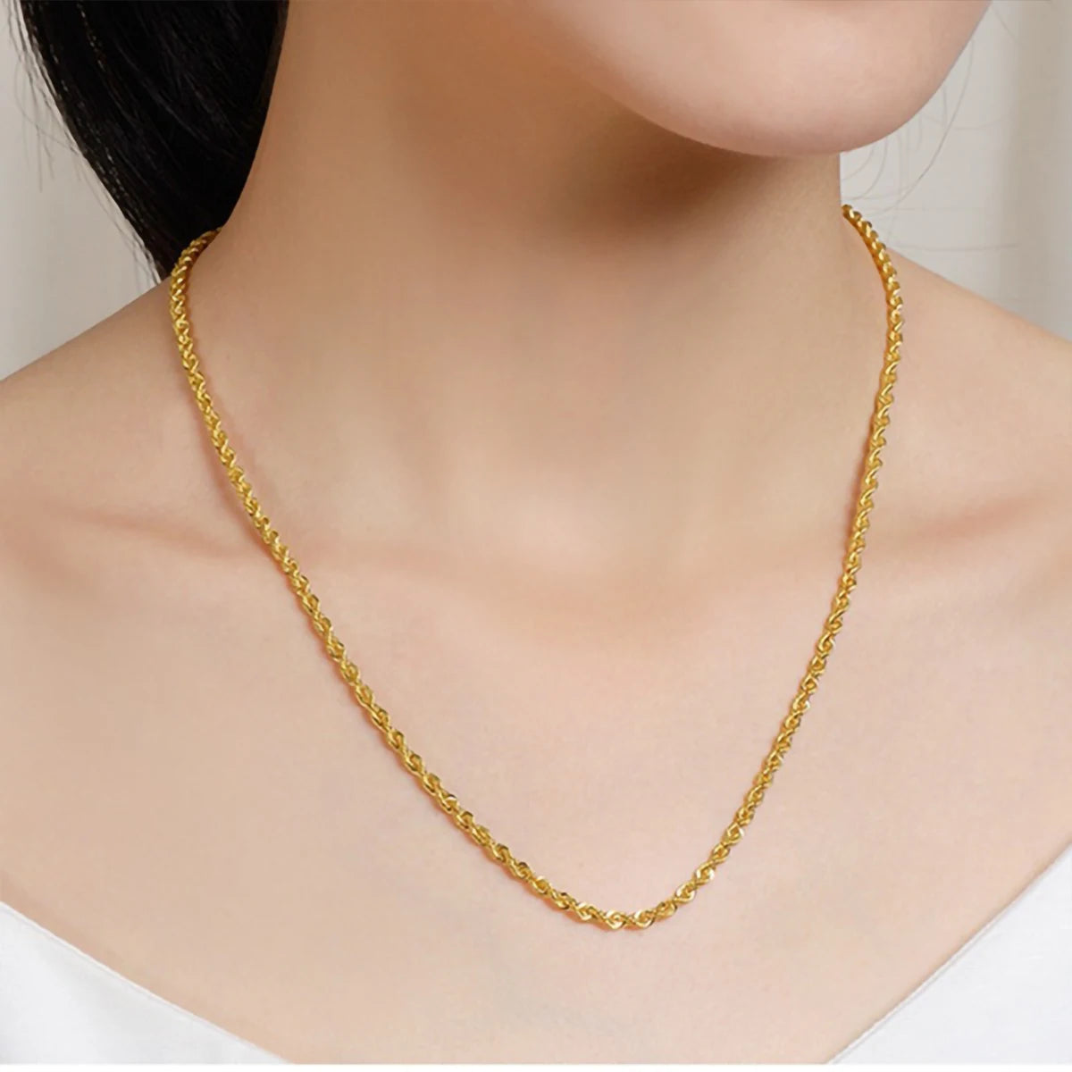 Gioiellieri High Quality Engagement Wedding Christmas Gift Woman Necklace Button Chain Gold Jewelry 18k Real